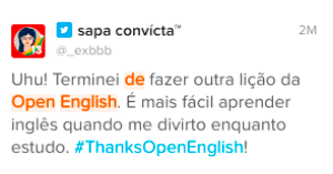 Opinião de Sapa Convicta sobre o Open English